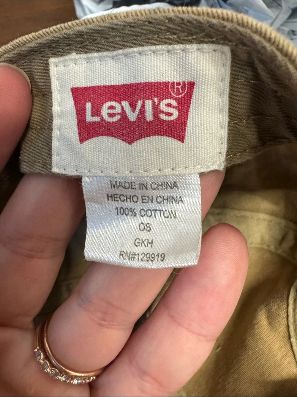 Levi's Khaki/Tan Cotton Logo Cap